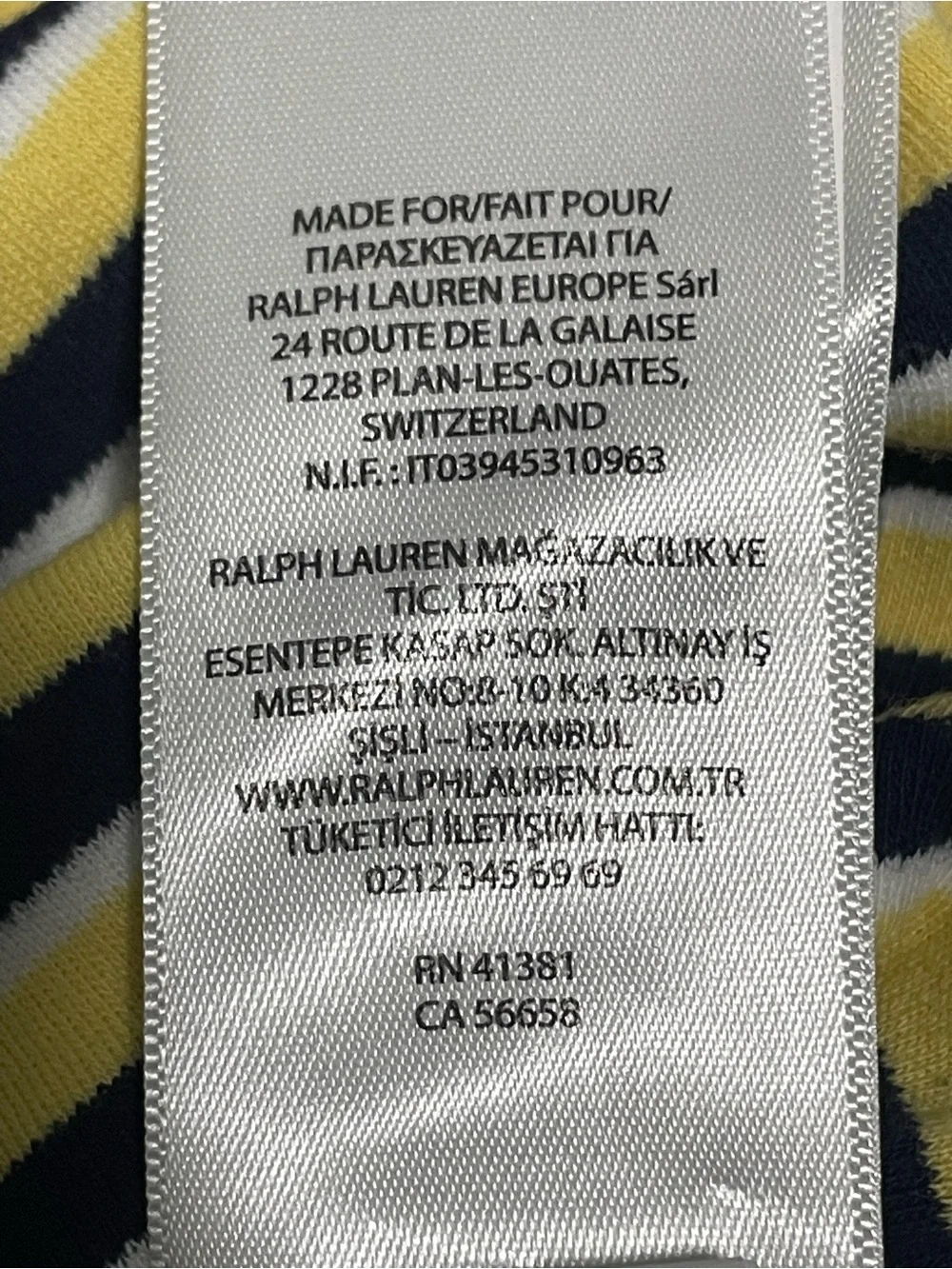 Ralph Lauren Yellow & Navy Striped Polo Romper